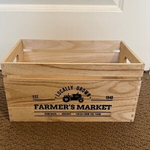 Wooden Storage Crate - Natural Wood